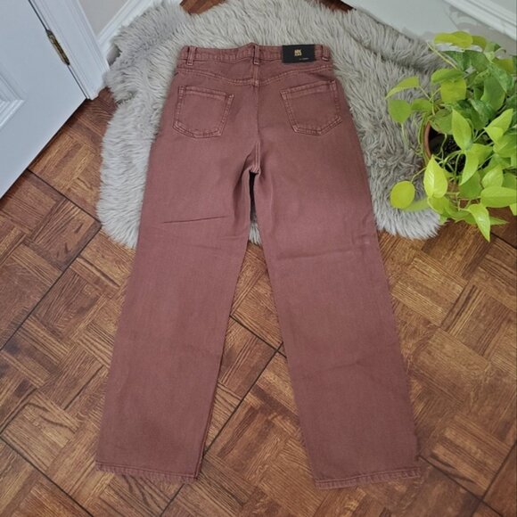 Michael Kors Chestnut Brown High Waisted Wide Leg Jeans - Picture 2 of 10